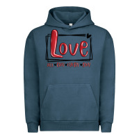 Pigment Midnight Navy love all day every day hearts Urban Hoodie - MaliasSmallBusiness