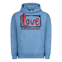 Pigment Pebble Blue love all day every day hearts Urban Hoodie - MaliasSmallBusiness