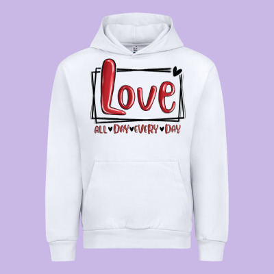 Urban Hoodie love all day every day hearts