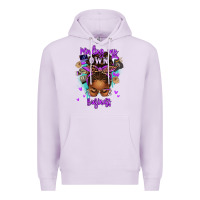 Lilac minding my own business afro messy bun Premium Hoodie - texasbilliewilder
