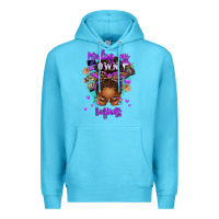 Ocean Blue minding my own business afro messy bun Premium Hoodie - texasbilliewilder
