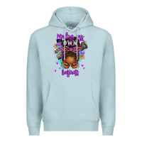 Blue Mist minding my own business afro messy bun Premium Hoodie - texasbilliewilder