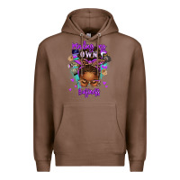Chestnut minding my own business afro messy bun Premium Hoodie - texasbilliewilder