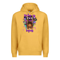 Mustard minding my own business afro messy bun Premium Hoodie - texasbilliewilder