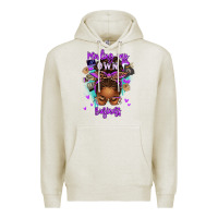 Oatmeal Heather minding my own business afro messy bun Premium Hoodie - texasbilliewilder