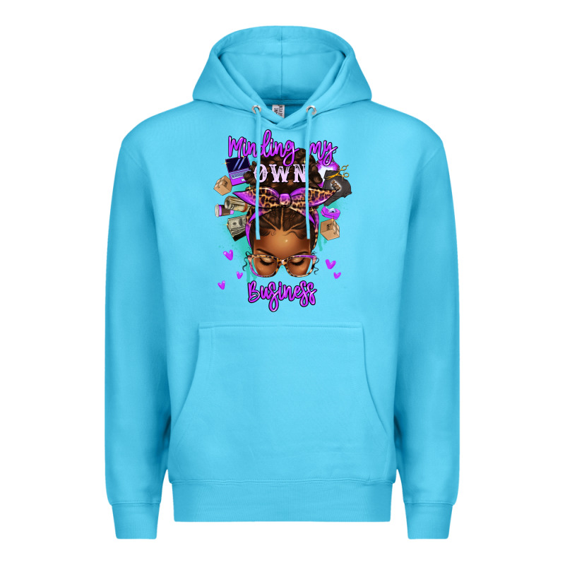 Minding My Own Business Afro Messy Bun Premium Hoodie by texasbilliewilder | Teevron