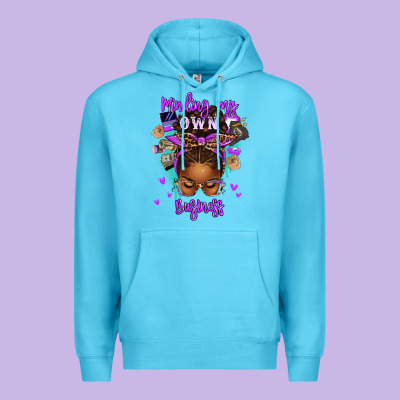 Premium Hoodie minding my own business afro messy bun