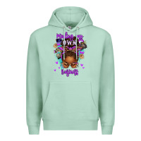 Seafoam minding my own business afro messy bun Premium Hoodie - texasbilliewilder