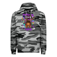 Slate Camo minding my own business afro messy bun Premium Hoodie - texasbilliewilder