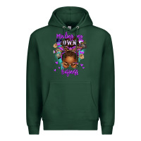 Sports Green minding my own business afro messy bun Premium Hoodie - texasbilliewilder