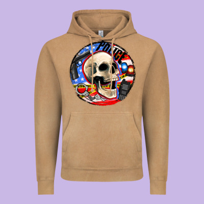Police Skull And Police Equipment Vintage Hoodie Designed By Adodesignshop