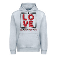 Heather Grey love all day every day Urban Hoodie - MaliasSmallBusiness