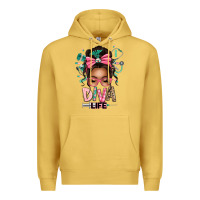 Antique Gold afro messy bun diva life Premium Hoodie - texasbilliewilder