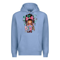 Colony Blue afro messy bun diva life Premium Hoodie - texasbilliewilder