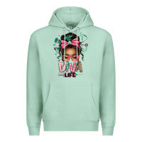 Seafoam afro messy bun diva life Premium Hoodie - texasbilliewilder