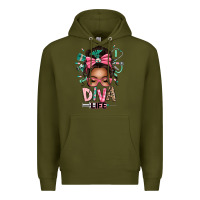 Army Green afro messy bun diva life Premium Hoodie - texasbilliewilder