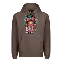 Coffee afro messy bun diva life Premium Hoodie - texasbilliewilder