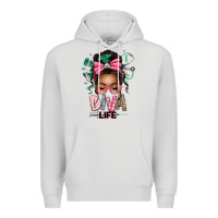 Dove Grey afro messy bun diva life Premium Hoodie - texasbilliewilder