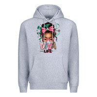 Heather Grey afro messy bun diva life Premium Hoodie - texasbilliewilder