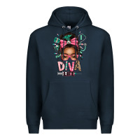 Navy afro messy bun diva life Premium Hoodie - texasbilliewilder