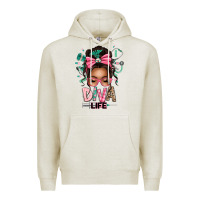 Oatmeal Heather afro messy bun diva life Premium Hoodie - texasbilliewilder