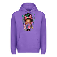 Purple afro messy bun diva life Premium Hoodie - texasbilliewilder
