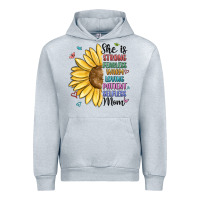 Heather Grey she is strong fearless warm loving mom Urban Hoodie - MaliasSmallBusiness