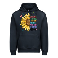 Navy she is strong fearless warm loving mom Urban Hoodie - MaliasSmallBusiness