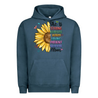 Pigment Midnight Navy she is strong fearless warm loving mom Urban Hoodie - MaliasSmallBusiness