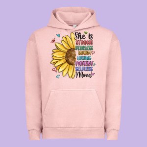 She Is Strong Fearless Warm Loving Mom Urban Hoodie Designed By Maliassmallbusiness