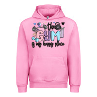Fuchsia Pink the gym is my happy place Urban Hoodie - MaliasSmallBusiness