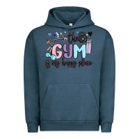 Pigment Midnight Navy the gym is my happy place Urban Hoodie - MaliasSmallBusiness