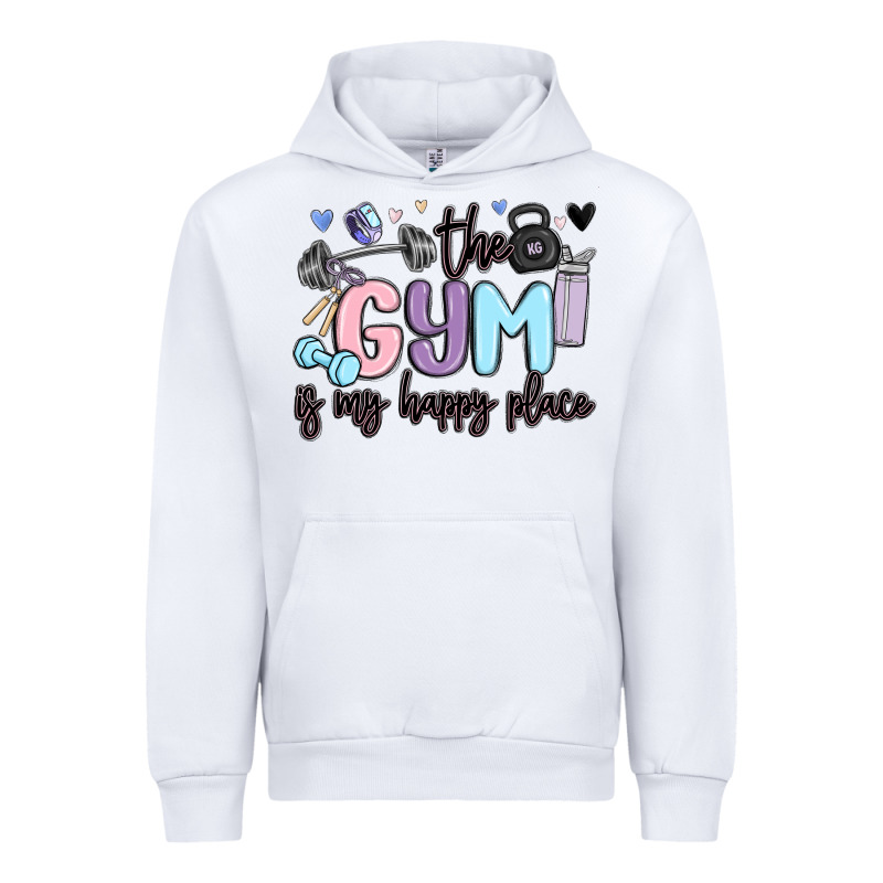 The Gym Is My Happy Place Urban Hoodie by MaliasSmallBusiness | Teevron