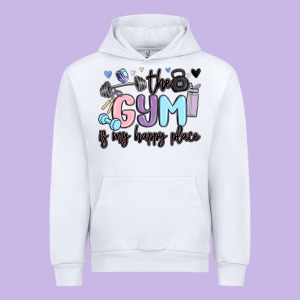 The Gym Is My Happy Place Urban Hoodie Designed By Maliassmallbusiness