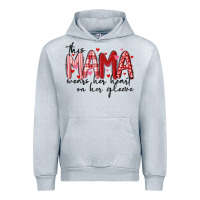 Heather Grey this mama wears her heart on her gleeve Urban Hoodie - MaliasSmallBusiness