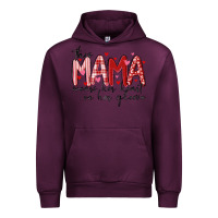 Mauve Wine this mama wears her heart on her gleeve Urban Hoodie - MaliasSmallBusiness