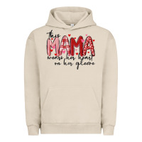 Pigment French Oak this mama wears her heart on her gleeve Urban Hoodie - MaliasSmallBusiness