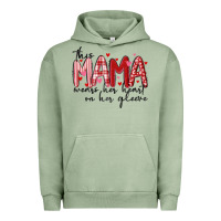 Pigment Oil Green this mama wears her heart on her gleeve Urban Hoodie - MaliasSmallBusiness