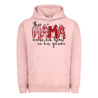 Pigment Salmon this mama wears her heart on her gleeve Urban Hoodie - MaliasSmallBusiness