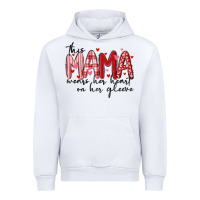 White this mama wears her heart on her gleeve Urban Hoodie - MaliasSmallBusiness