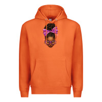 Carrot sorority colors purple carol afro messy bun woman Premium Hoodie - texasbilliewilder