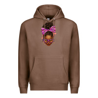 Chestnut sorority colors purple carol afro messy bun woman Premium Hoodie - texasbilliewilder
