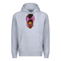 Heather Grey sorority colors purple carol afro messy bun woman Premium Hoodie - texasbilliewilder