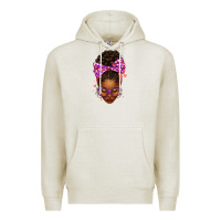 Oatmeal Heather sorority colors purple carol afro messy bun woman Premium Hoodie - texasbilliewilder
