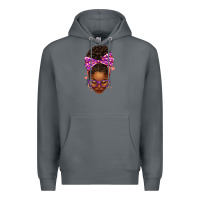 Rock sorority colors purple carol afro messy bun woman Premium Hoodie - texasbilliewilder