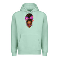 Seafoam sorority colors purple carol afro messy bun woman Premium Hoodie - texasbilliewilder