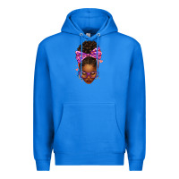 True Royal sorority colors purple carol afro messy bun woman Premium Hoodie - texasbilliewilder
