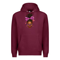 Burgundy sorority colors purple carol afro messy bun woman Premium Hoodie - texasbilliewilder