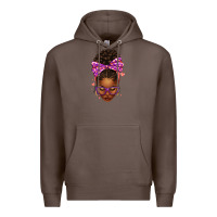 Coffee sorority colors purple carol afro messy bun woman Premium Hoodie - texasbilliewilder