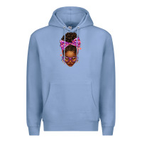 Colony Blue sorority colors purple carol afro messy bun woman Premium Hoodie - texasbilliewilder